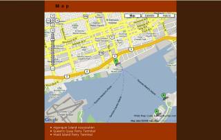 Screenshot of Integrated Google Maps